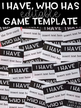 Preview of I Have Who Has FREE editable template