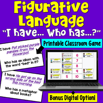 Preview of Figurative Language I Have Who Has Game: Print and Digital Formats