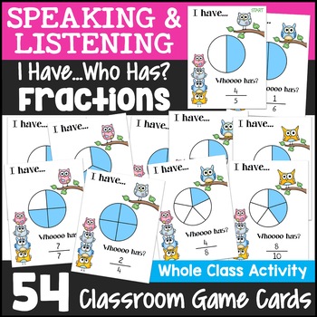 Preview of I Have Who Has Fractions Game {I Have Who Has Math Game}