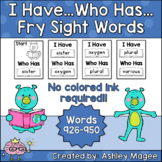 I Have Who Has Fry Words - 38th Group of 25 Words (Words 9