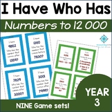 I Have Who Has Maths Games -Numbers to 10 000 and 12 000 +