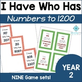 I Have Who Has Maths - Numbers to 1000 and 1200 + Fraction