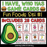 I Have Who Has Game Cards Back to School Activity Food Pai