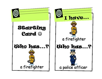 Preview of "I Have, Who Has?" Game (Community Helpers, Jobs, Occupations)
