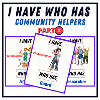 Preview of I Have, Who Has? Game - Community Helpers,Part 2 ,Jobs, Occupations