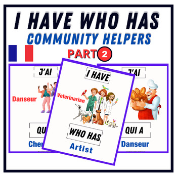 Preview of I Have, Who Has? Game - Community Helpers,Part 2 ,Jobs, Occupations In French