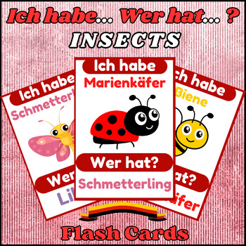 Preview of I Have Who Has Game In German, Insects, Kindergarten, Printables.
