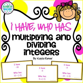 Preview of Multiplying and Dividing Integers Game (I Have, Who Has)
