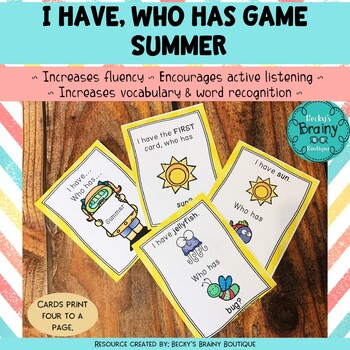 I Have, Who Has Game - SUMMER! by Becky's Brainy Boutique | TpT