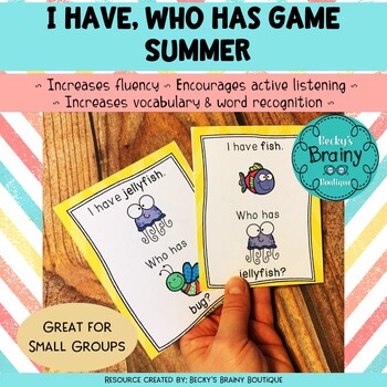 I Have, Who Has Game - SUMMER! by Becky's Brainy Boutique | TPT