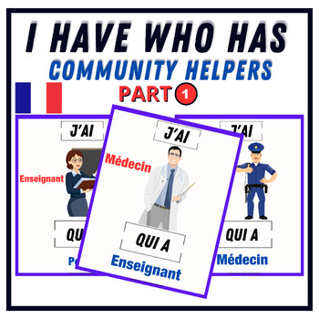 Preview of I Have, Who Has? Game - School Community Helpers, Jobs, Occupations In French