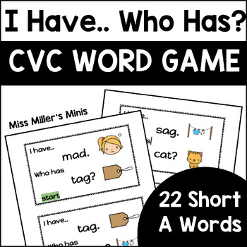 Preview of I Have Who Has Game - Short A CVC Words