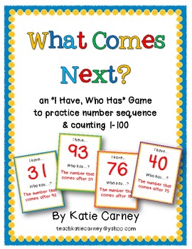 Preview of "I Have, Who Has?" Game - What Comes Next? Counting Sequence 1-100