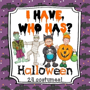Preview of I Have, Who Has - Halloween Game (24 cards/costumes)