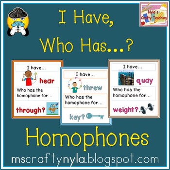 Preview of Homophones I Have Who Has Game