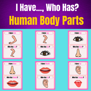 Preview of I Have..., Who Has? Human Body Parts Flashcards.