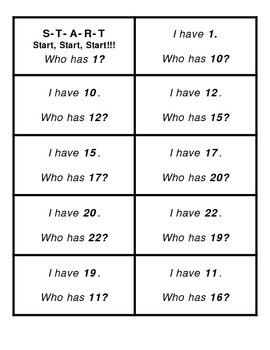 Preview of I Have, Who Has? Math Activities: Numbers 1-30, Tens/Ones, Addition