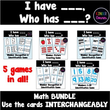 Preview of I Have, Who Has - Math Bundle card game