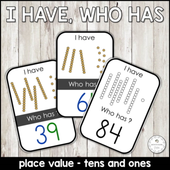Preview of I Have, Who Has Math Game Place Value Tens and Ones