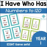 I Have Who Has Maths - Numbers to 120 (8 games)