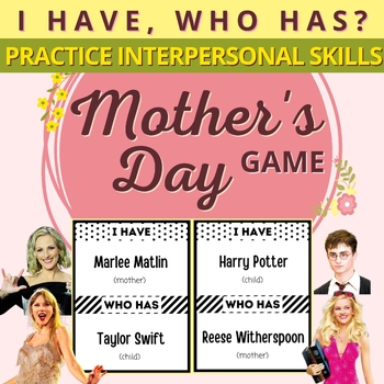 Preview of I Have Who Has, Mothers Day Edition with Celebrity Names - Fingerspelling Game