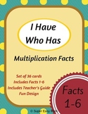 I Have Who Has (Multiplication Facts 1-6)