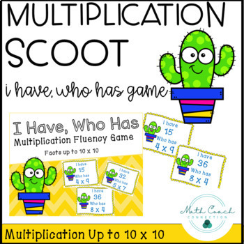 I Have Who Has Multiplication Fluency Game (10 x 10)
