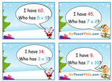 Christmas Math Game - I Have… Who Has…? Multiplication