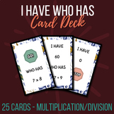 I Have ... Who Has ? | Multiplication and Division Group M
