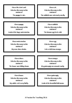 I Have... Who Has...? Noun Cards by A Passion for Teaching | TPT