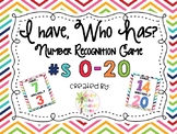 I Have, Who Has? Number Recognition Game (#s 0-20)