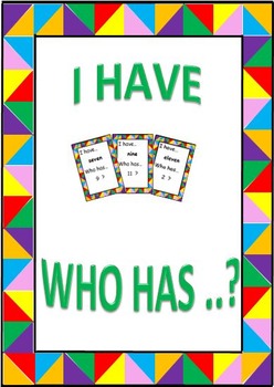I Have Who Has Template Teaching Resources TPT