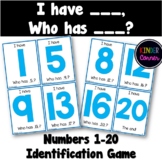 I Have, Who Has - Numbers 1-20 Identification Card Game