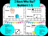 I Have/Who Has Numbers 1-5 (Kindergarten and Preschool Sma