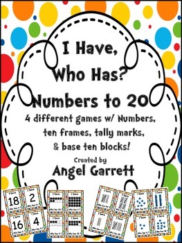 Preview of I Have,  Who Has Numbers to 20 (4 Different Ways to Show Number)