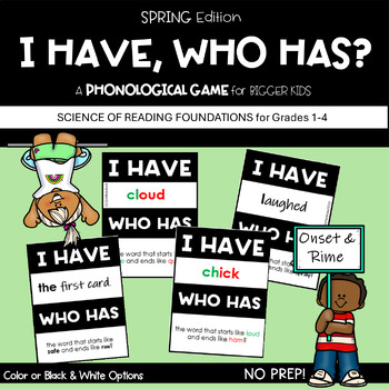 Preview of I Have, Who Has Game Phonological Phonemic Awareness Activity Grades 2-4 