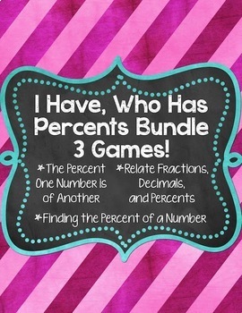 Preview of I Have, Who Has... Percent Bundle {3 Different Games}