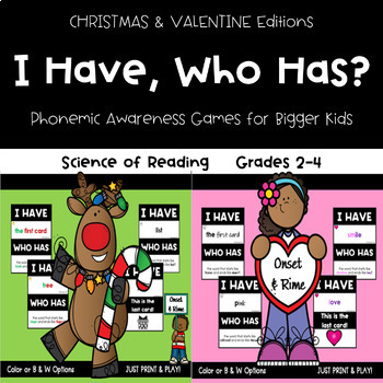 Preview of Science of Reading Phonological Awareness Holidays Game Activity for Grades 2-4