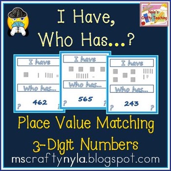Preview of Place Value - 3 Digit Numbers - 'I Have, Who Has' game