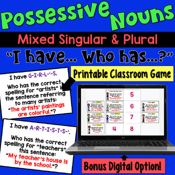 Possessive Nouns Game Worksheets Teachers Pay Teachers