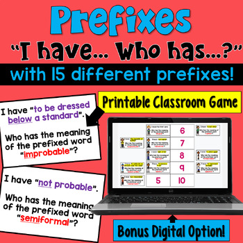 Preview of Prefixes I Have Who Has Game: Print and Digital Formats
