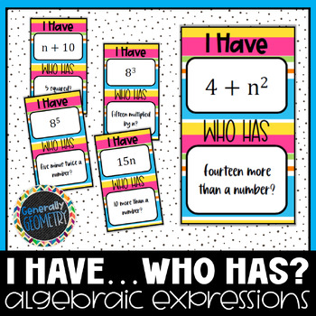 Preview of Reading and Writing Algebraic Expressions Activity | Algebra 1