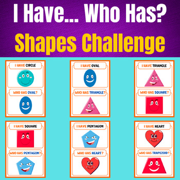 Preview of I Have... Who Has? Shapes Challenge Flashcards.