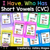 I Have Who Has Short Vowel CVC Words Bundle A, E, I, O, U 