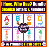 I Have, Who Has? Spanish Alphabet Letters & Numbers Bundle. Flash Cards Game