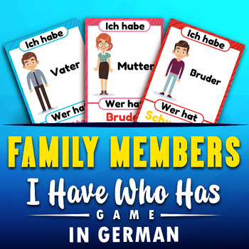 Preview of I Have, Who Has? German Family Members Vocabulary Flashcards Game in German