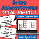 State Abbreviations I Have Who Has Game: Print and Digital