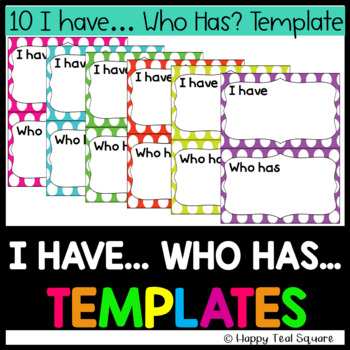 Preview of I Have... Who Has Templates (Big Dots) Set 3