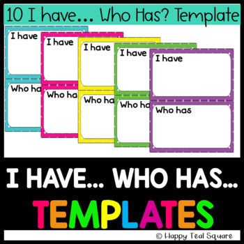 I Have Who Has Template Teaching Resources TPT