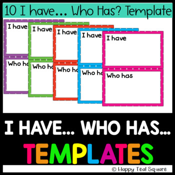 Preview of I Have... Who Has Templates (Small Dots) Set 2